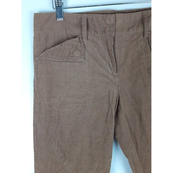 BCBG MaxAzria Womens Brown Slim Leg Corduroy Pants Snap Pocket Lightweight 4 - Picture 3 of 10